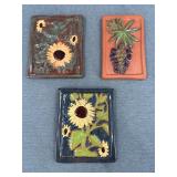 Artisan Terracotta Glazed Sunflower Lupine Tiles