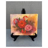 VTG Acrylic on Canvas Rose Bouquet by Lindenberg