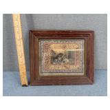 Antique Baby Girl & Collie Dog Framed Print
