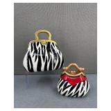 David's Cookies-Ceramic Zebra Handbag Cookie Jars