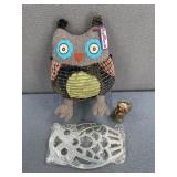 VTG/Current Owl Lot-Lucite 'Vomit Rock'/Plush Owl+