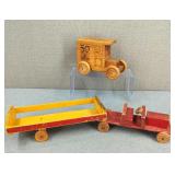 Antique Hand-Crafted Truck & Wood Truck Bank