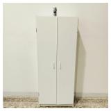 2-Door White Cabinet/Pantry w/ Adjustable Shelves