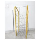 Vintage Yellow Metal Magazine Rack