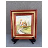 VTG Original Acrylic on Canvas Country Chapel