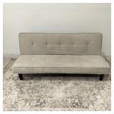 Contemporary Faux Suede Light Grey Futon