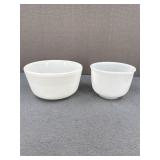 2-VTG-Pyrex-Sunbeam Milk Glass Mixing Bowls