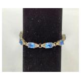 .925 Sterling SIlver & Blue Stone Bracelet