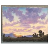 Original VTG Acrylic on Canvas Sunrise Painting