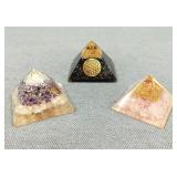 Vintage Lucite Pyramid Paper Weights