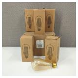 6-PT64ack Eddison Lightbulbs ST64 Filament 60W