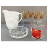 New VTG Pyrex Milk Glass Hobnail Pitcher & More
