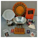 VTG Pyrex Folk Art Plater & More
