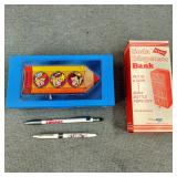 VTG Rice Krispie Case/Pen & Coca Cola Soda Bank