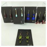 5 Pair VTG .925 Real Stone Earrings