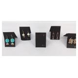 5 VTG Pairs of Stone .925 Sterling Silver Earrings