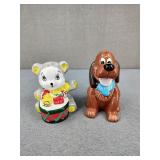 VTG Dog & Bear Piggy Banks