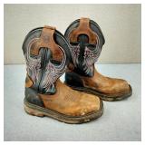 Justin Square Toe Leather Work Boots Men