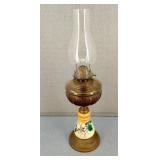 VTG Floral & Hammered Brass Oil Lantern