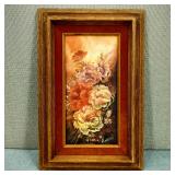 Vintage Acrylic on Canvas Poppies by Howard
