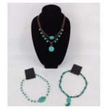 3 VTG Contemporary Faux Turquoise Necklaces