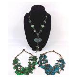 3 VTG Contemporary Stone Necklaces