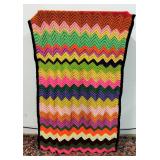 VTG Handcrafted Chevron Afghan Granny Blanket