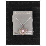 Marsala .925 Sterling & Marcasite Locket & Chain