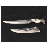 Decorative Vintage Wolf Knife & Sheath