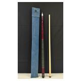 Vintage Imperial 58" Pool Cue & Velvet Case