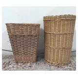 2 Wicker Laundry Storage Basket