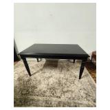 Solid Black Wood Table with Leaf