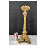 Large Gold Gilt Pedestal Candle Holder