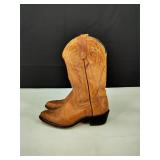 VTG Leather Cognac Cowboy Boots Youth Size 4