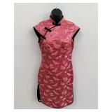 VTG 100% Silk Brocade Butterfly Cheongsam Dress S