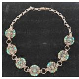 VTG Ornate Sterling Silver & Turquoise Necklace