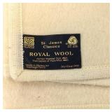 VTG ST James Classics Royal Wool Cream Blanket