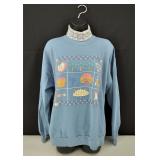 Epic 90s Grandma/Cottage Fall Sweatshirt Size L