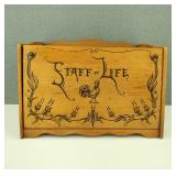 Vintage Rooster Staff of Life Bread Box