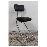 VTG 1970 Z Style Bauhaus Industrial Leather Stool