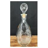 1950s I.W. Harper Etched Glass Bourbon Decanter