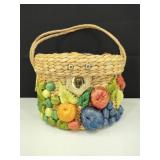 1960/70s Straw Fuit Purse by Mantessa
