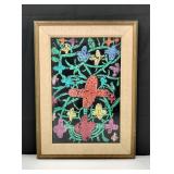 MCM Swedish Black Floral Chalk Framed Art