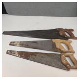 3 Vintage Hand Saws