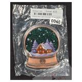 Christmas Winter Copper Snow Globe Colorized