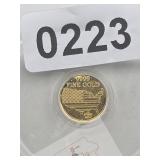 1/1000 9999 Fine Gold USA Flag Coin