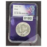 1964 Kennedy Silver Half Dollar NGC PF 67 Coin