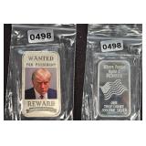 Donald Trump Wanted For President Silver Bar