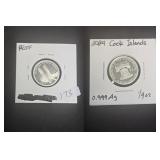 2024 Cook Islands 1/4 oz Pure Silver Proof Coin