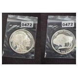 Buffalo Indian Head .999 Fine Silver Round